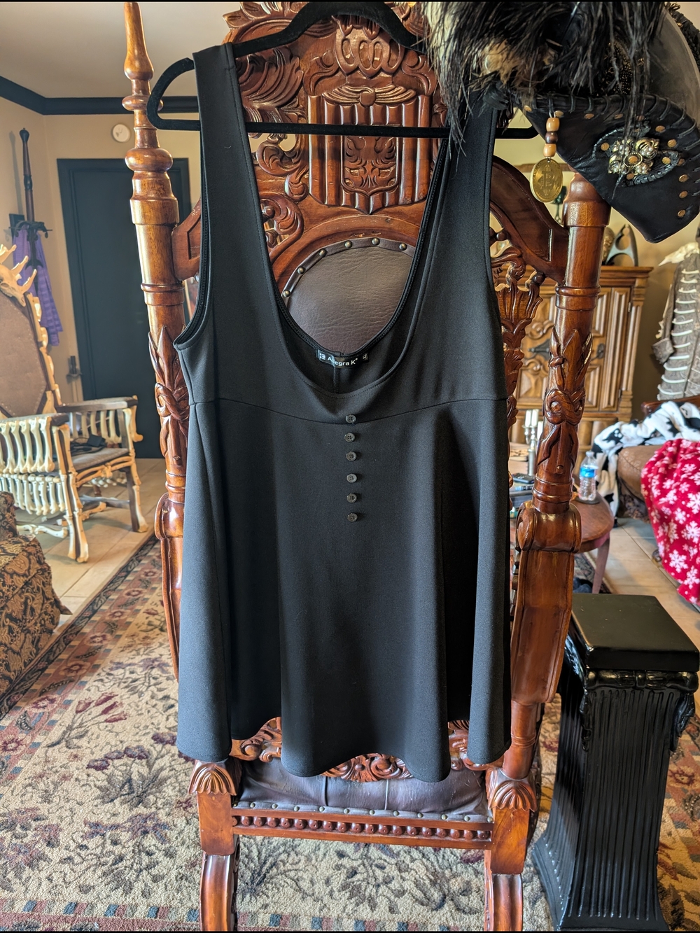 Allegra K Black Circle Skater Skirt